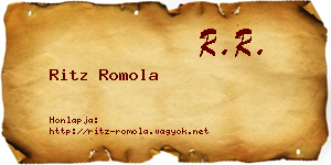 Ritz Romola névjegykártya